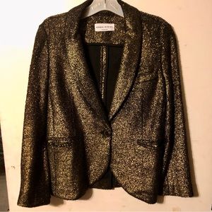 Sonia Rykiel Paris Black & Gold Soft Blazer Jacket